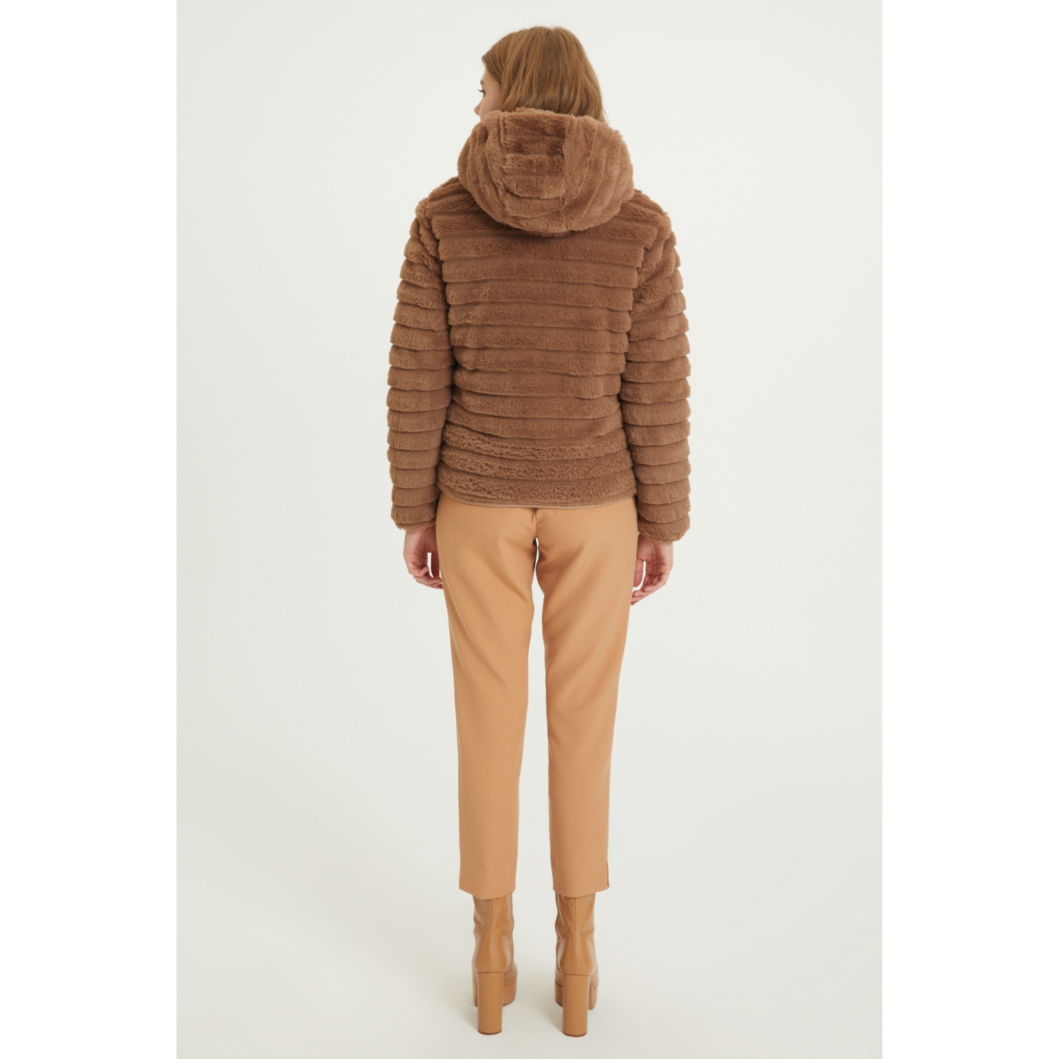 PELUŞ ÇİFT TARAFLI KAPİTONELİ MONT