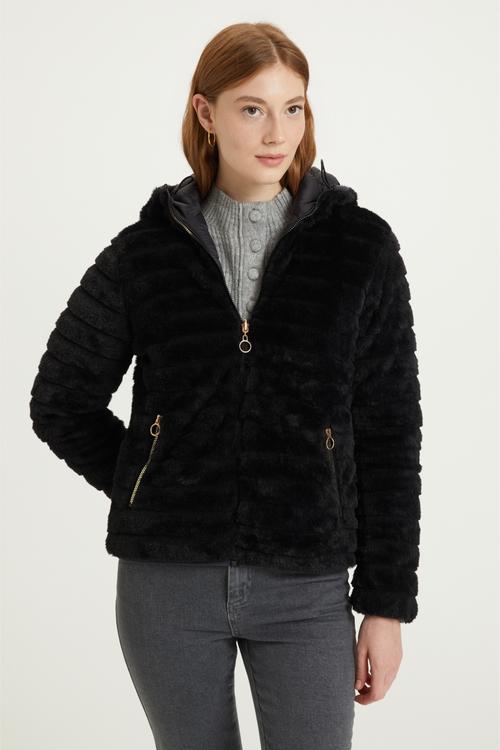  PELUŞ ÇİFT TARAFLI KAPİTONELİ MONT