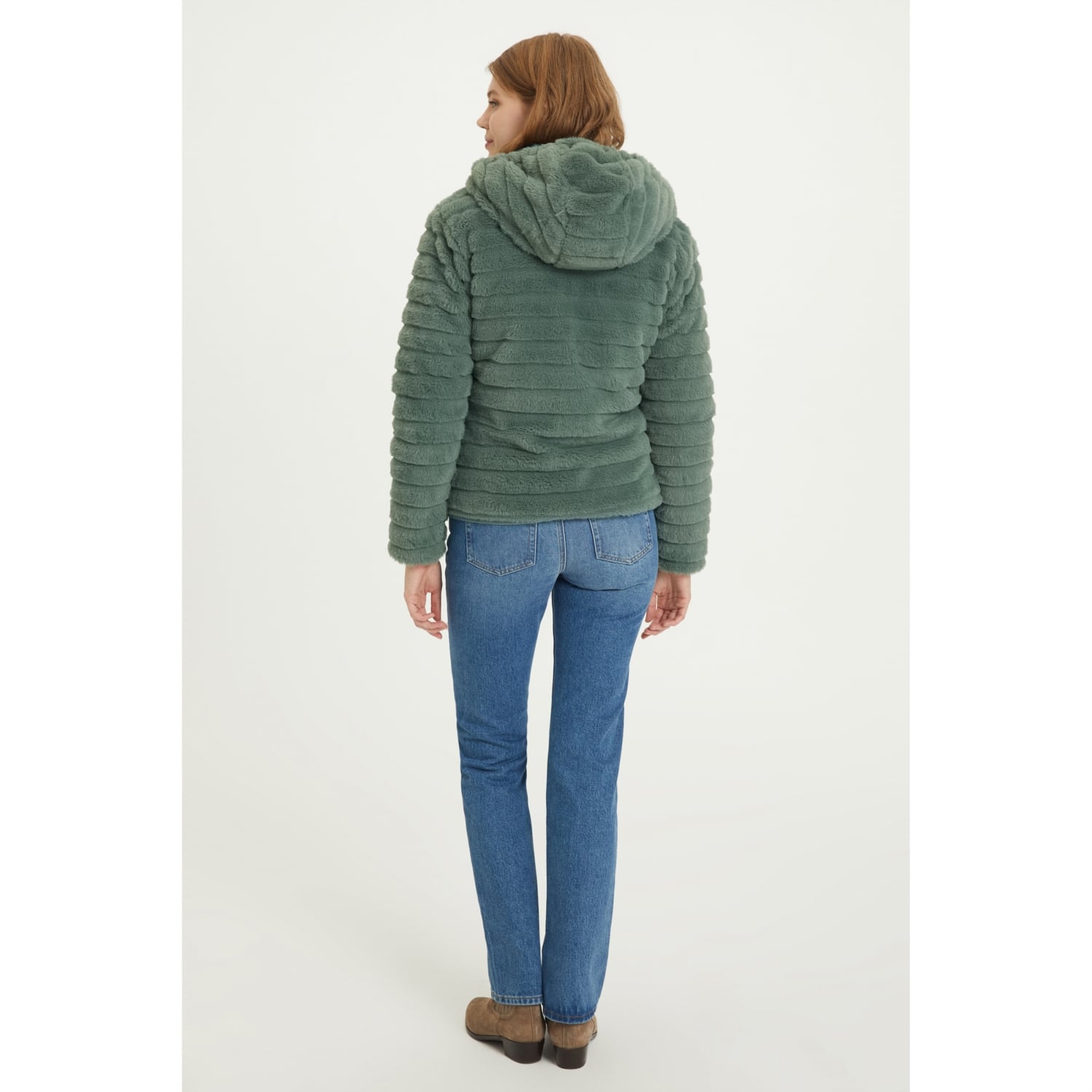 PELUŞ ÇİFT TARAFLI KAPİTONELİ MONT