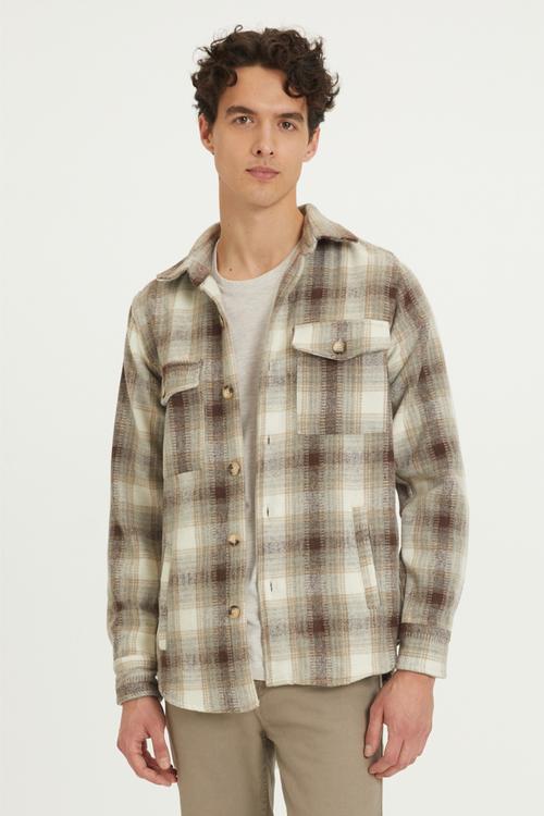  EKOSELİ YÜN KARIŞIMLI GÖMLEK CEKET