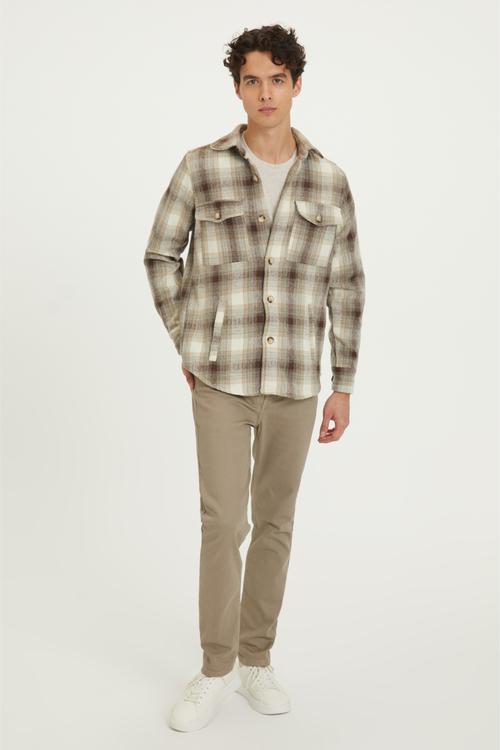  EKOSELİ YÜN KARIŞIMLI GÖMLEK CEKET