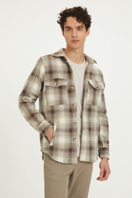  EKOSELİ YÜN KARIŞIMLI GÖMLEK CEKET