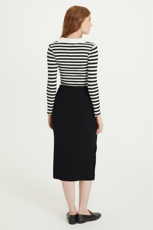  DAR KESİM MİDİ TRİKO ETEK