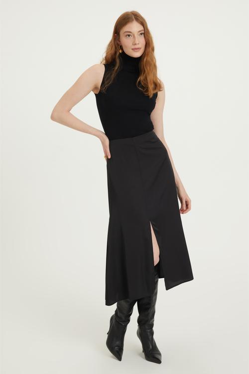  YIRTMAÇLI A FORM MİDİ ETEK