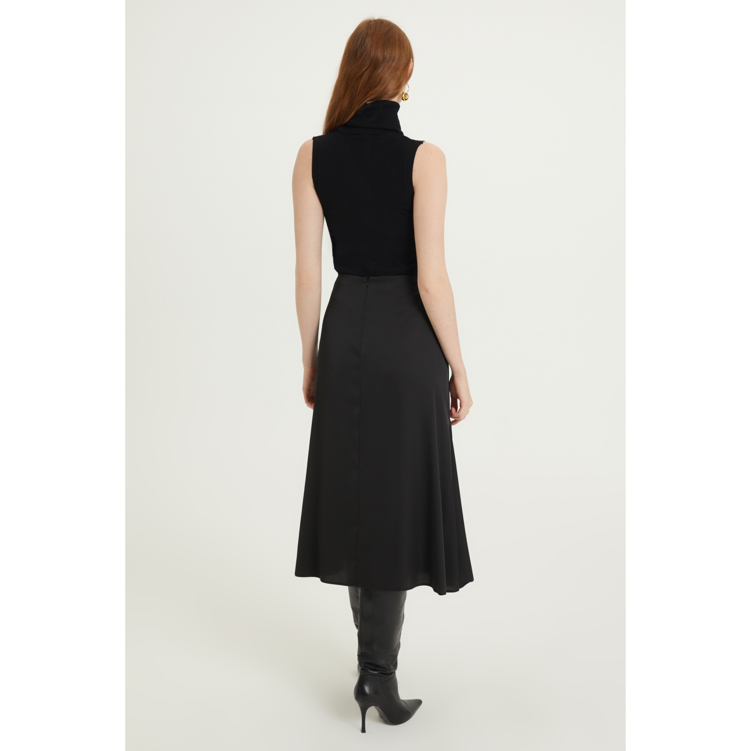 YIRTMAÇLI A FORM MİDİ ETEK