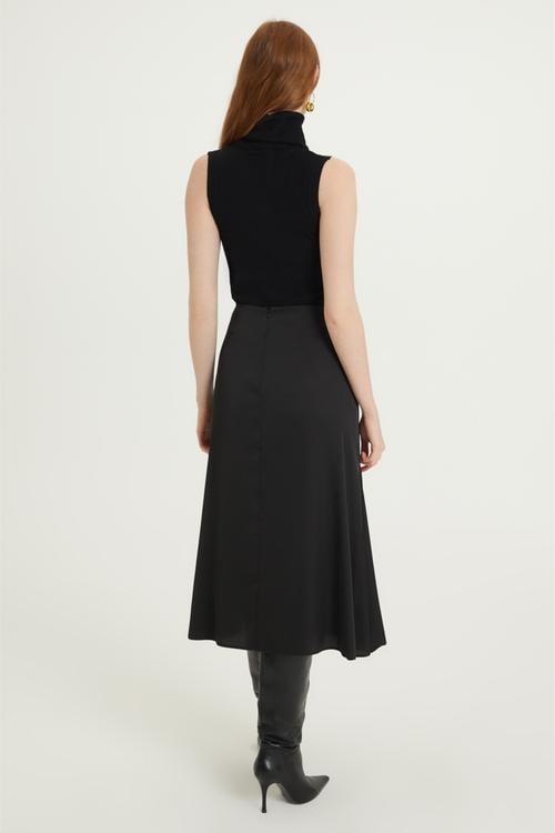  YIRTMAÇLI A FORM MİDİ ETEK