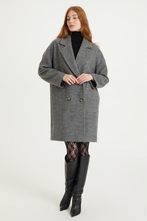  DÜĞMELİ KAŞE PALTO