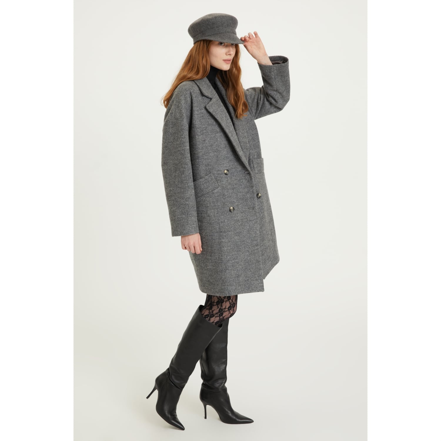 DÜĞMELİ KAŞE PALTO