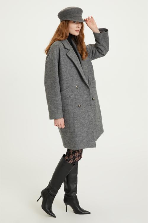  DÜĞMELİ KAŞE PALTO