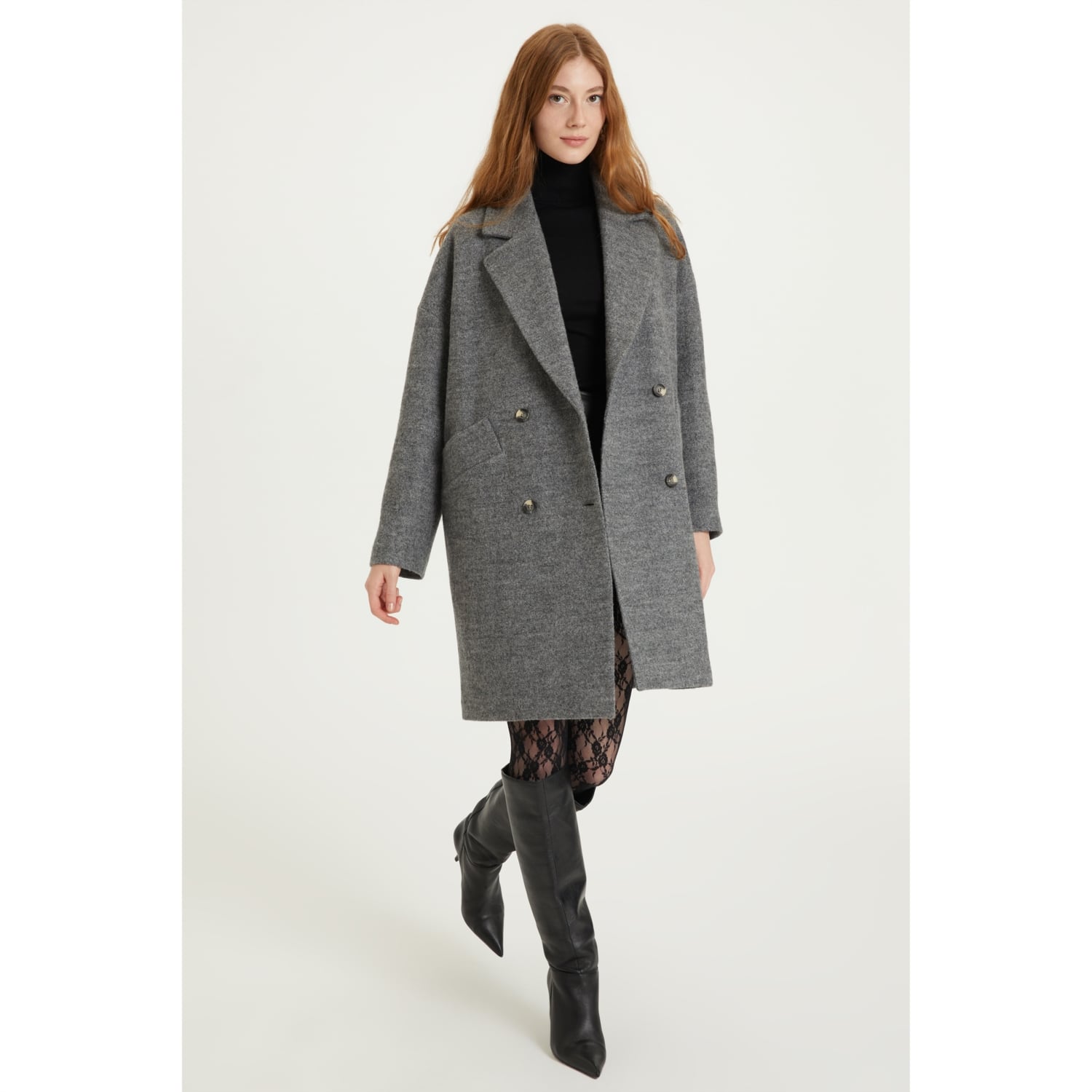 DÜĞMELİ KAŞE PALTO