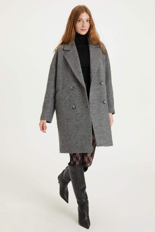  DÜĞMELİ KAŞE PALTO