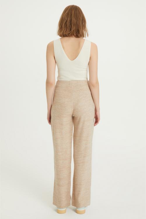  VİSKON KARIŞIMLI GENİŞ PAÇA ÖRME PANTOLON