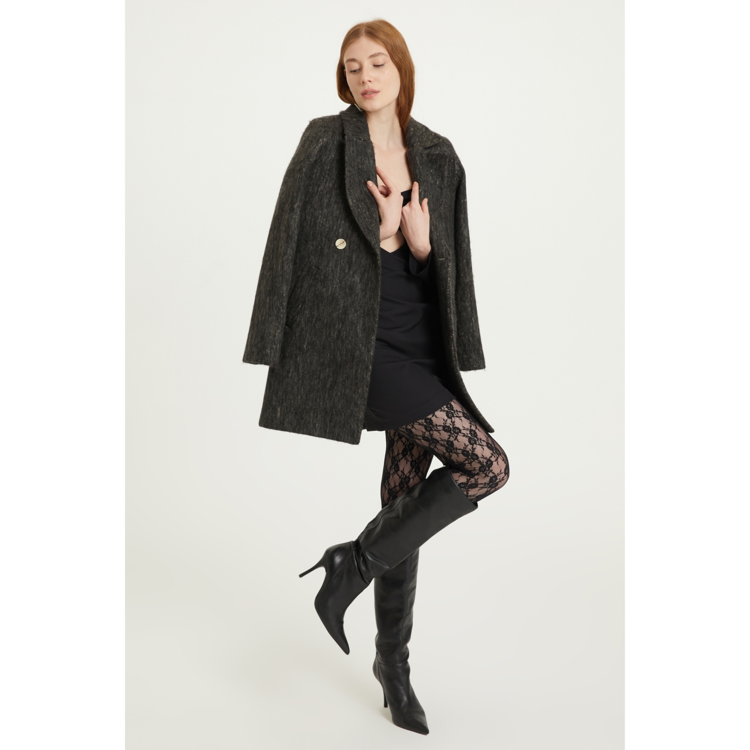 FİYONK DETAYLI DAR KESİM MİNİ ELBİSE