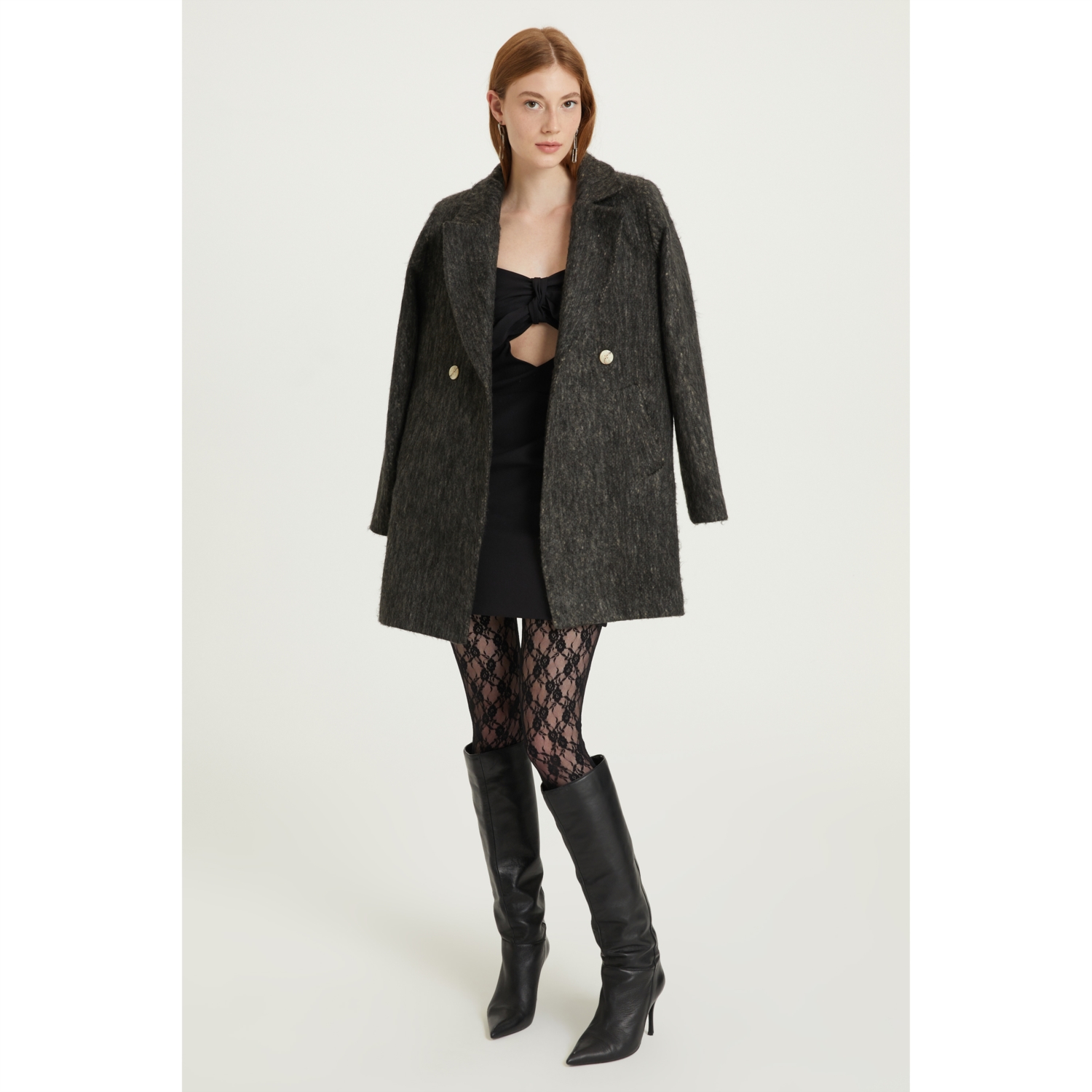 FİYONK DETAYLI DAR KESİM MİNİ ELBİSE