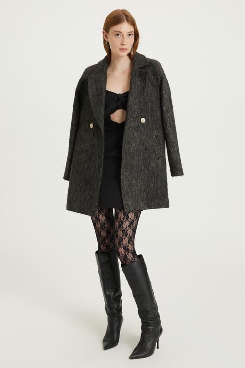  FİYONK DETAYLI DAR KESİM MİNİ ELBİSE