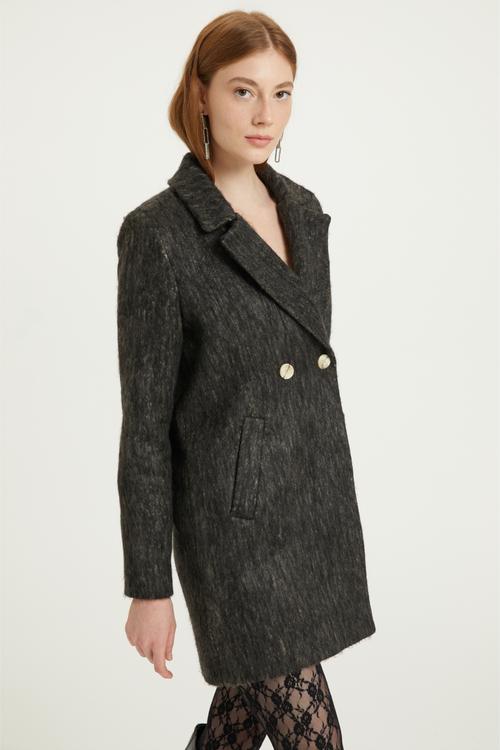  DÜĞMELİ KAŞE PALTO