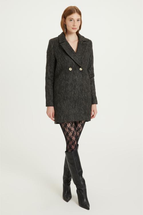  DÜĞMELİ KAŞE PALTO