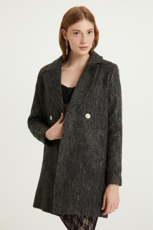  DÜĞMELİ KAŞE PALTO