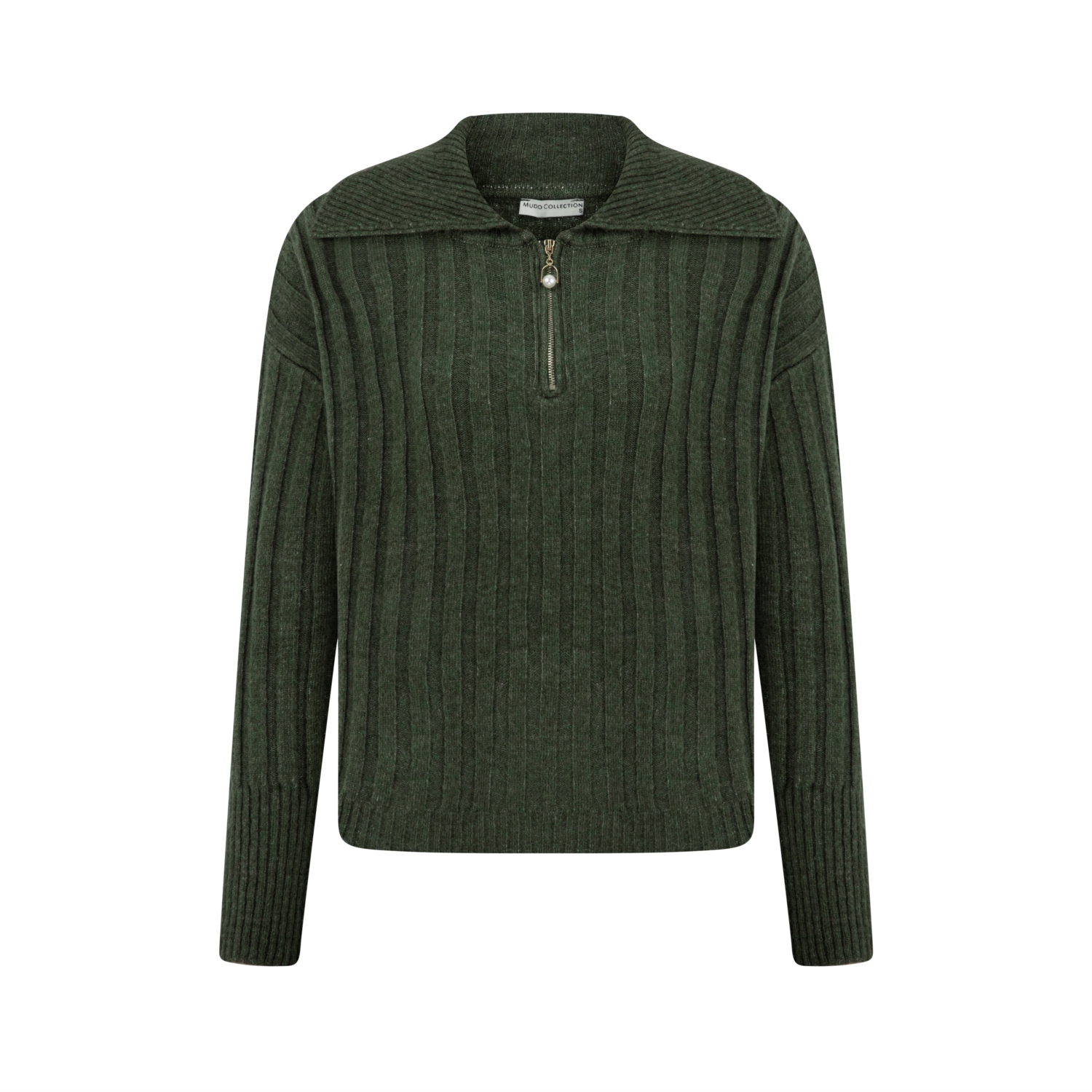 FERMUARLI POLO YAKA TRİKO KAZAK