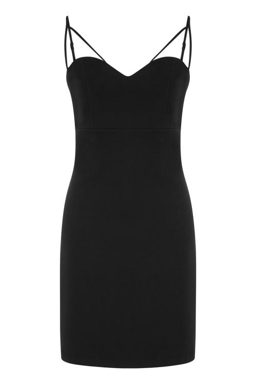  ASKILI DAR KESİM MİNİ ELBİSE