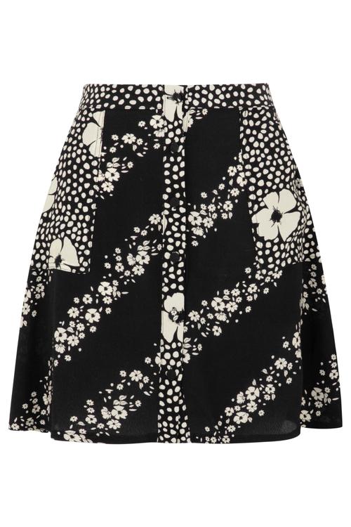  ÇİÇEK DESENLİ A FORM MİNİ ETEK