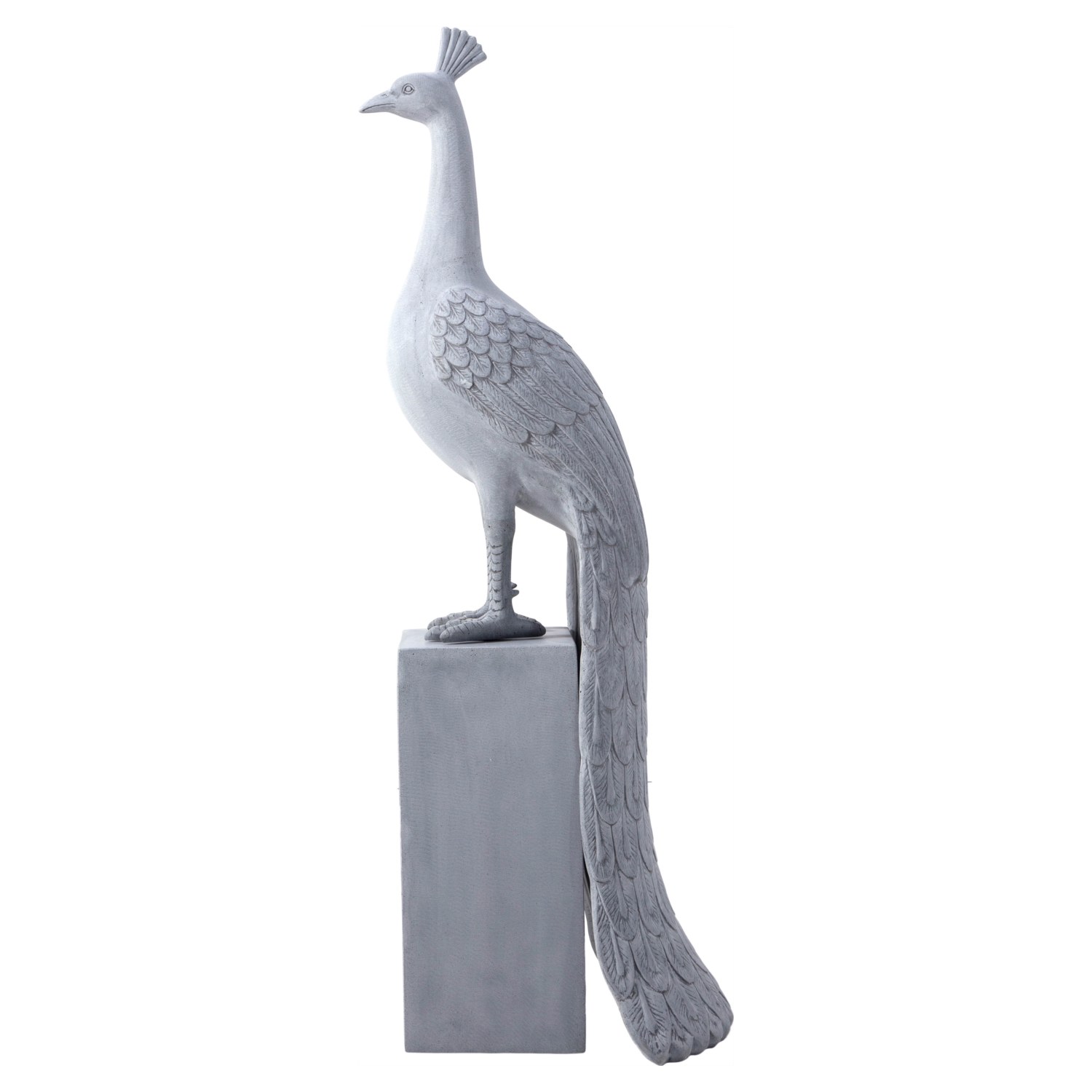 STANDING PEACOCK 157CM GRİ