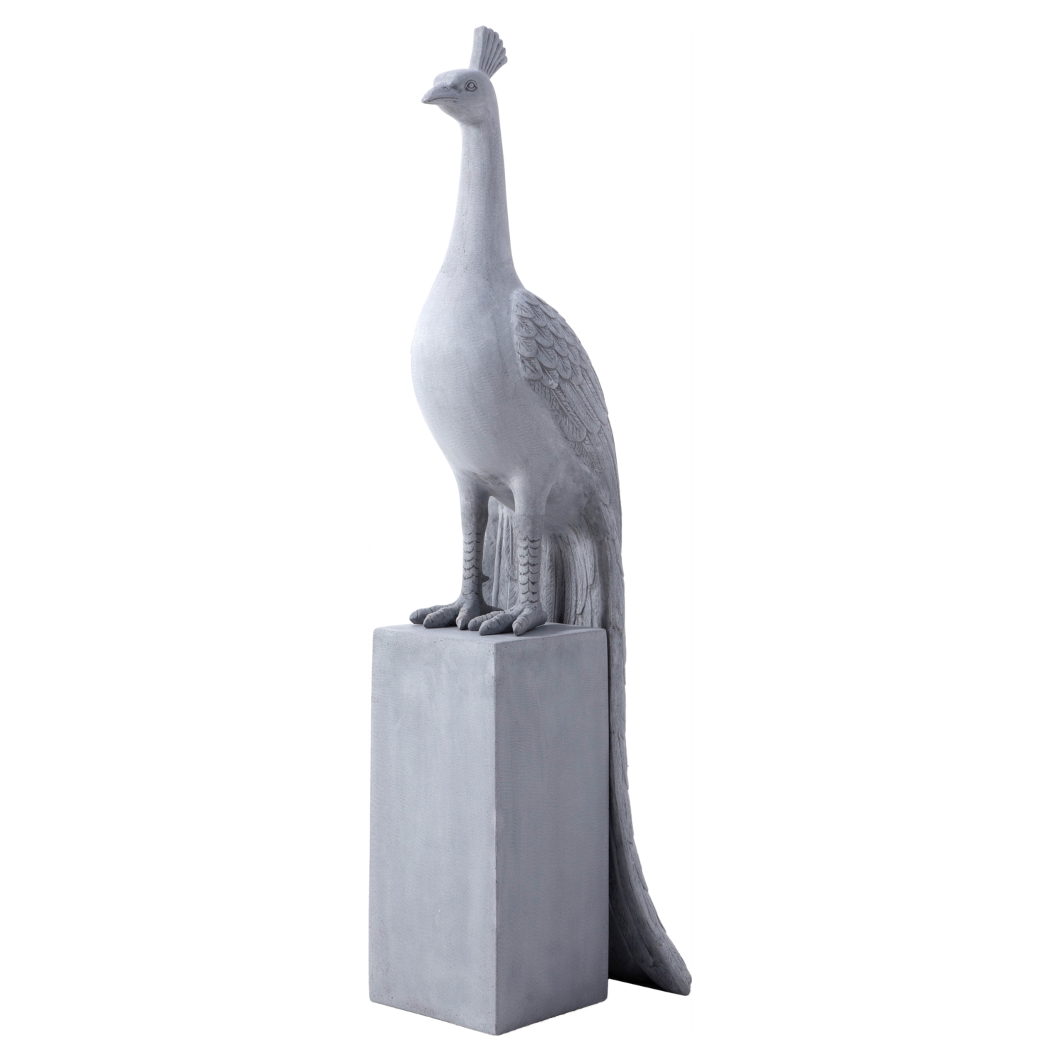 STANDING PEACOCK 157CM GRİ