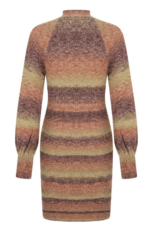  RENK BLOKLU DAR KESİM MİNİ TRİKO ELBİSE