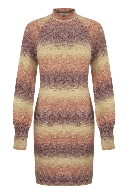  RENK BLOKLU DAR KESİM MİNİ TRİKO ELBİSE