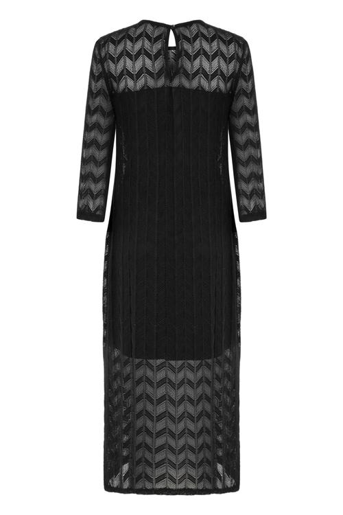  DANTELLİ DÜZ KESİM MİDİ ELBİSE