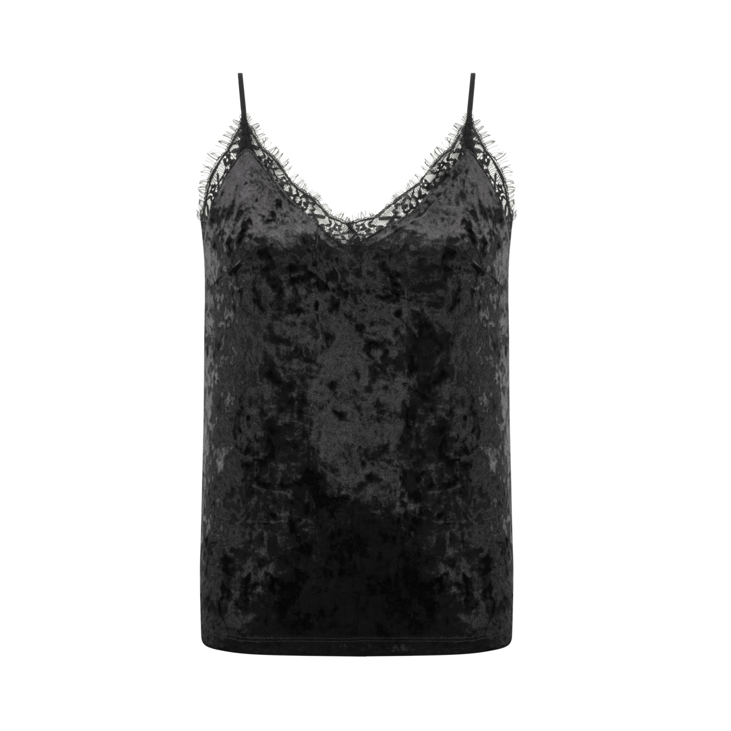 ASKILI DANTEL DETAYLI KADİFE BLUZ