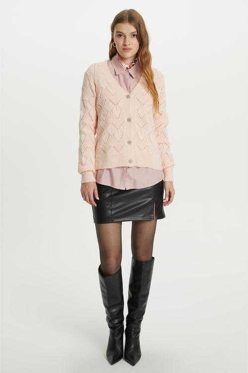  TAŞLI DÜĞME DETAYLI TRİKO HIRKA