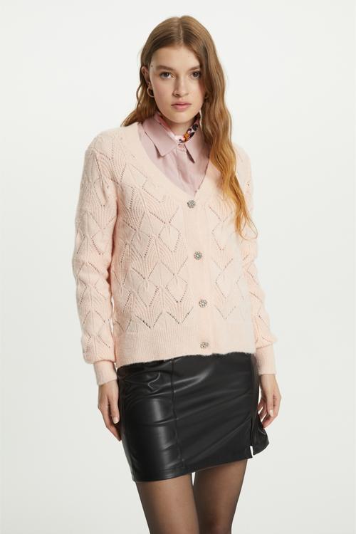  TAŞLI DÜĞME DETAYLI TRİKO HIRKA