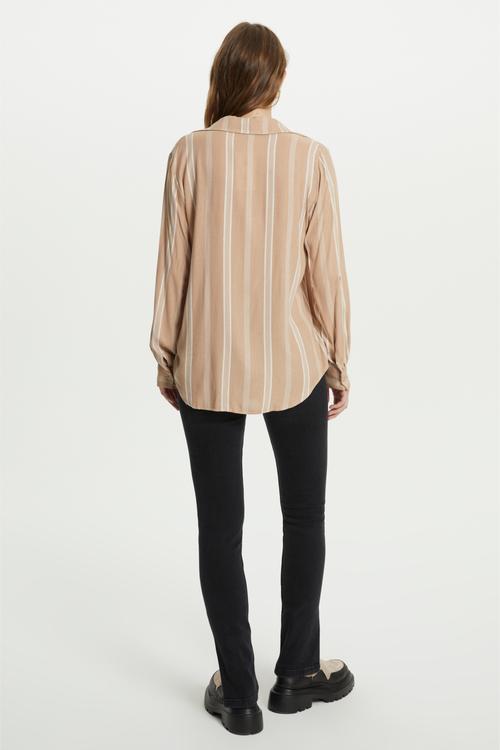  ÇİZGİLİ REGULAR FIT VİSKOZ GÖMLEK