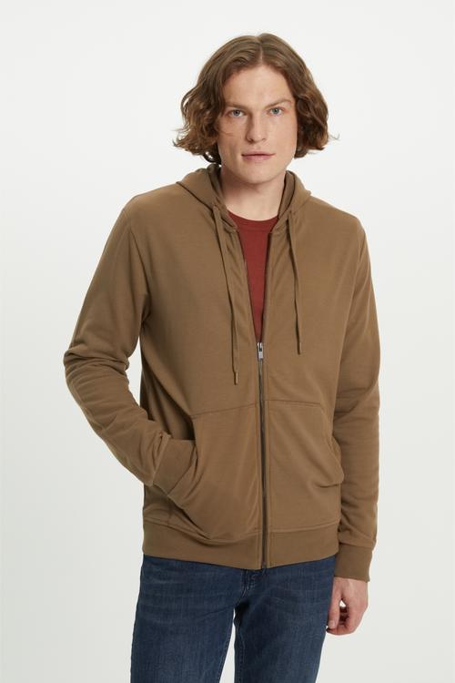  KAPÜŞONLU FERMUARLI SWEATSHIRT