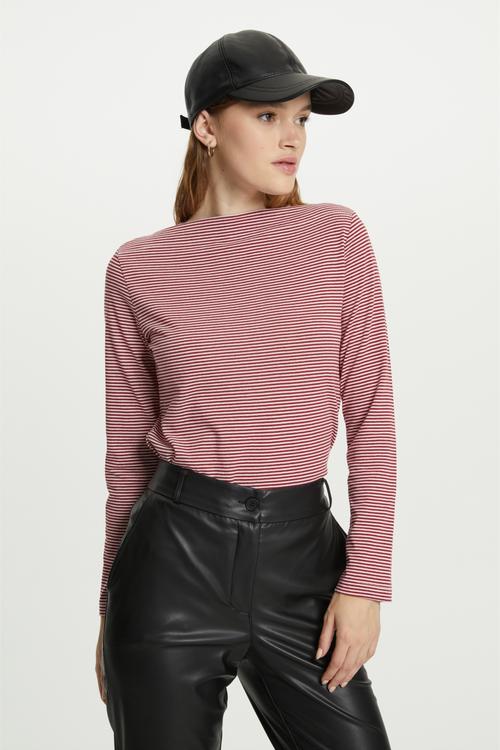  ÇİZGİLİ UZUN KOLLU T-SHIRT