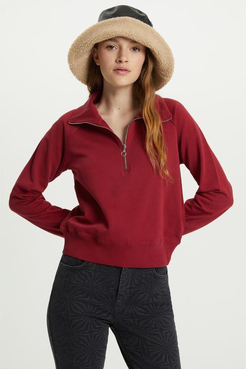  DİK YAKA FERMUARLI SWEATSHIRT