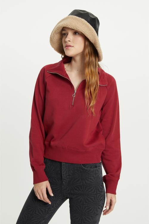  DİK YAKA FERMUARLI SWEATSHIRT