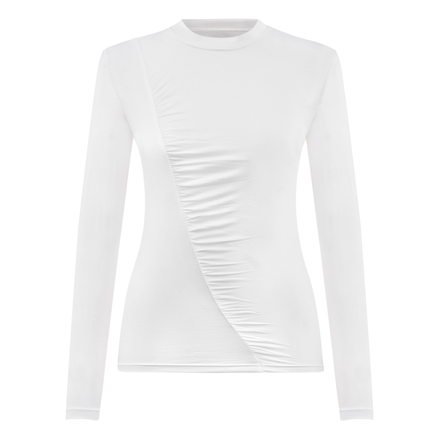 BÜZGÜ DETAYLI BİSİKLET YAKA BLUZ