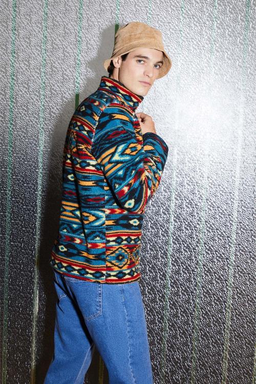  ETNİK DESENLİ POLAR SWEATSHIRT