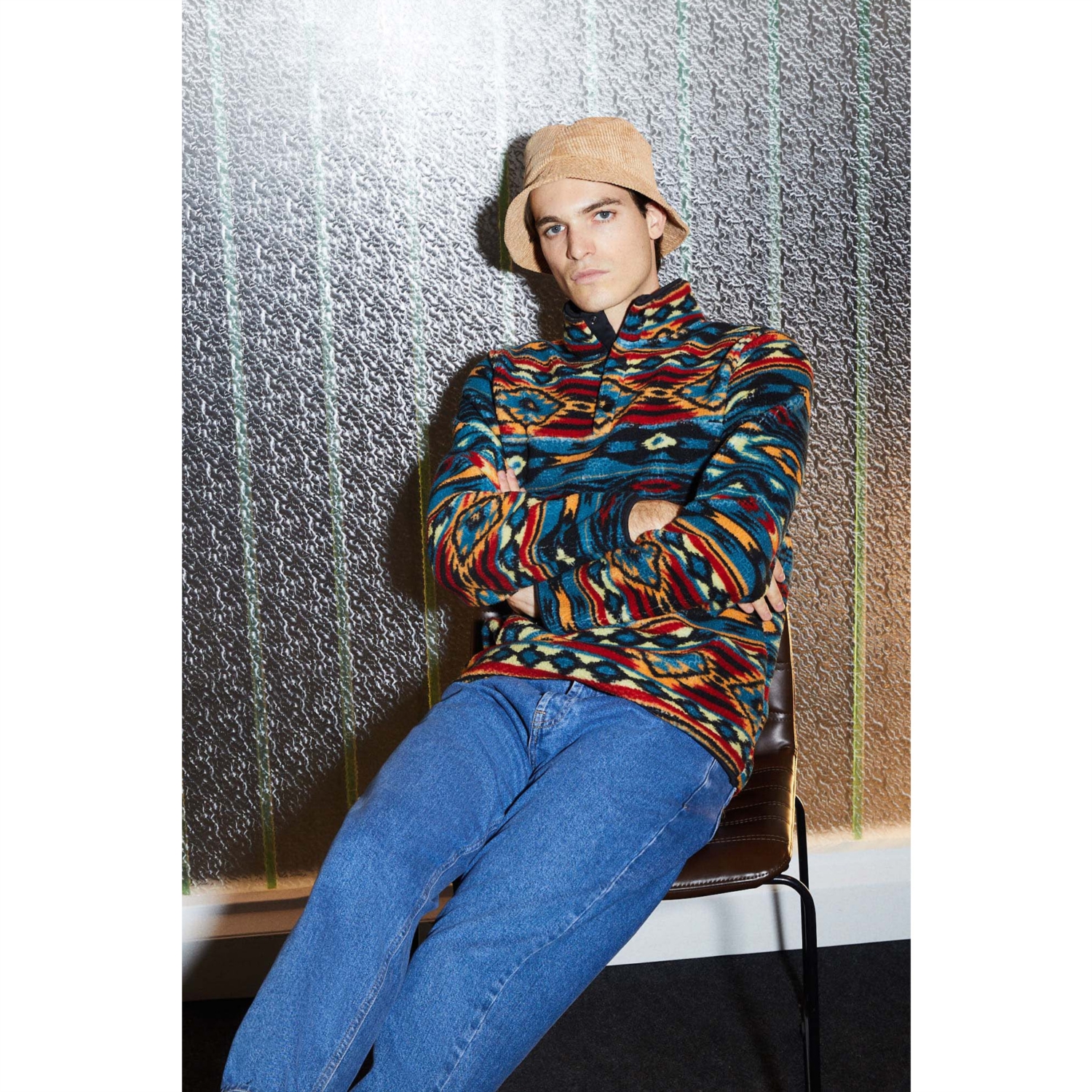 ETNİK DESENLİ POLAR SWEATSHIRT