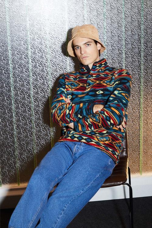  ETNİK DESENLİ POLAR SWEATSHIRT