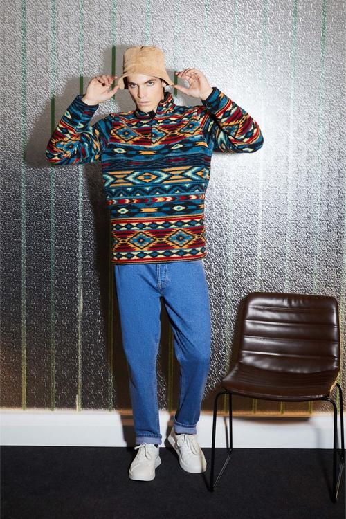  ETNİK DESENLİ POLAR SWEATSHIRT