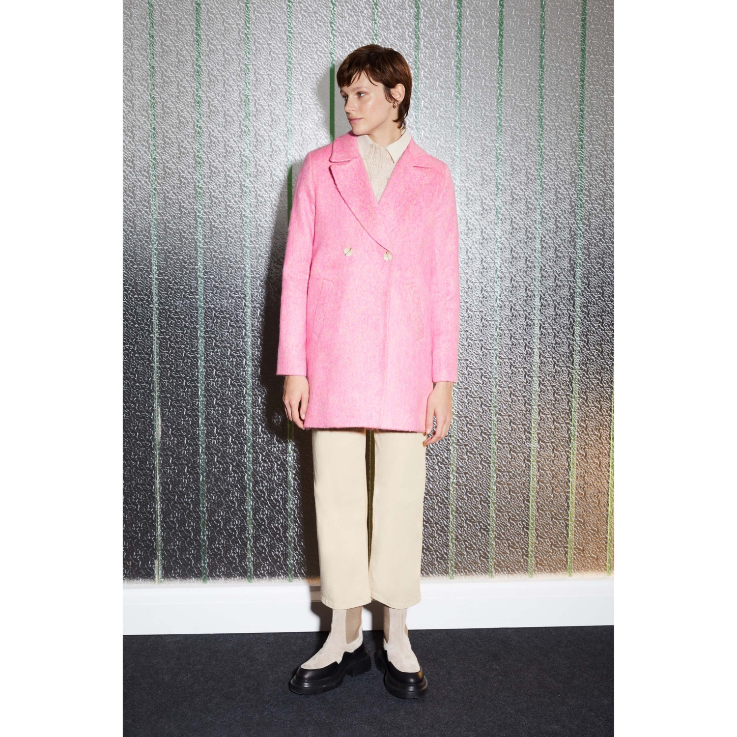 DÜĞMELİ KAŞE PALTO