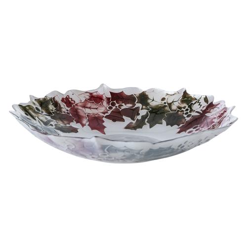  RED-GREEN LEAF DEKORATİF TABAK 40CM