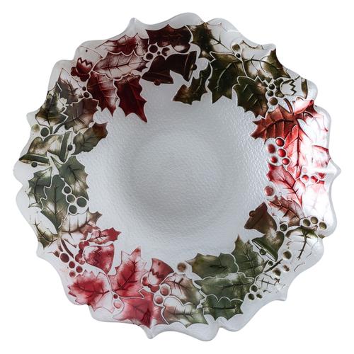  RED-GREEN LEAF DEKORATİF TABAK 40CM