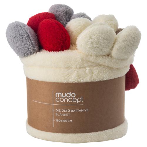  PONPONLU DİZ ÜSTÜ BATTANİYE MULTİ 130X160
