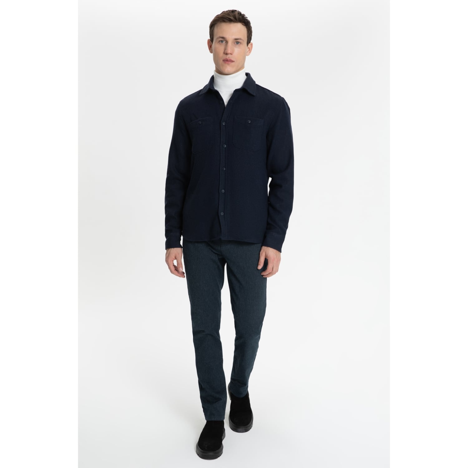 YÜN KARIŞIMLI REGULAR FIT GÖMLEK