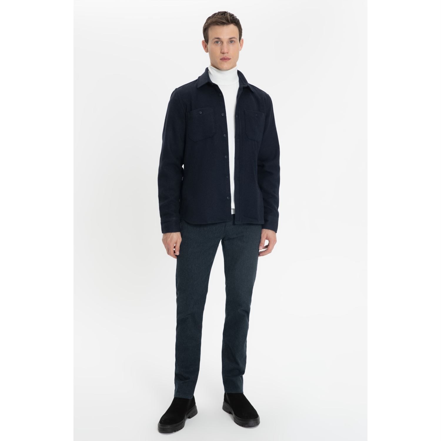 YÜN KARIŞIMLI REGULAR FIT GÖMLEK