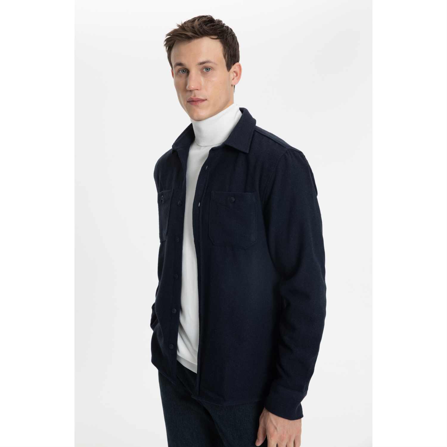 YÜN KARIŞIMLI REGULAR FIT GÖMLEK